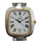 ダンヒル dunhill 腕時計 ウォッチ クォーツ ローマン デイト カレンダー付き スクエア 白文字盤 ローマン シルバー色 ■GY18 /MQ