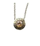 ネックレス アクセサリー ペンダント ロゴ ラインストーン ラウンド ゴールド色 ■GY42 /MQ