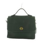 オールドコーチ ヴィンテージ 9870 USA製 ハンドバッグ レザー ターンロック ダークグリーン /MI ■GY18