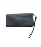 F53767 長財布 ウォレット ゴールド金具 レザー ロゴ 黒 ブラック ■GY18 /MQ