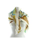 エルメス HERMES カレ90 ceintures et liens ベルトと紐 大判スカーフ ストール ロゴ 絹 シルク マルチカラー ■GY18 /MQ ■OH