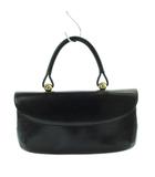 ハマノ HAMANO ハンドバッグ レザー ロゴ ゴールド色 黒 ブラック ■GY18 /MQ