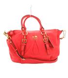 コーチ COACH ショルダーバッグ ハンド 2WAY レザー ロゴ 金具 赤 レッド 21222 /FF  ■GY18
