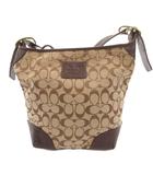 コーチ COACH ショルダーバッグ クロスボディ 斜め掛け キャンバス レザー シグネチャー ロゴ 茶 ブラウン 12390 /FF ■GY18