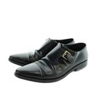 グッチ GUCCI ビジネスシューズ 革靴 レザー ストレートチップ モンクストラップ 42.5 黒 ブラック ■GY11 /MQ ■OH
