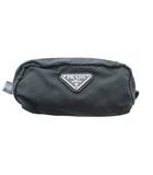 プラダ PRADA コスメポーチ 三角プレートロゴ ナイロン 黒 ブラック /YJ ■GY11