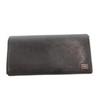 カレント 長財布 ウォレット 小銭入れあり レザー プレートロゴ 黒 ブラック /FF ■GY18