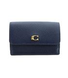 トライフォールド CM437 三つ折り財布 ウォレット レザー Cロゴ 紺 ネイビー ■GY18 /MQ