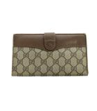 グッチ GUCCI GGスプリーム 長財布 ウォレット レザー PVC インターロッキング 茶 ブラウン ■GY18 /MQ ■OH