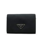 プラダ PRADA 小銭入れ コインケース  ウォレット ロゴ 三角プレート 黒 ブラック ■GY17 /MQ ■OH