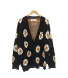 ホワイトランドブラックバーン WHITELAND BLACKBUR カーディガン F 黒 ブラック 花柄 Vネック 長袖 /AZ