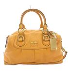 コーチ COACH ハンドバッグ ショルダー レザー ロゴ 2way ゴールドカラー金具 チャーム 黄 イエロー /FF  ■GY11
