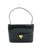 クリスチャンディオール Christian Dior ヴィンテージ ハンドバッグ ワンショルダー レザー ロゴ ゴールド金具 黒 ブラック ■GY13 /MQ ■OH