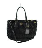 プラダ PRADA トートバッグ ショルダー 2WAY ハンド ナイロン レザー ロゴ 黒 ブラック ■GY13 /MQ ■OH