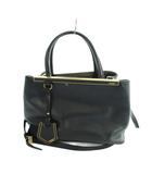フェンディ FENDI プチ トゥージュール ハンドバッグ ショルダー 2WAY トート ロゴ レザー 黒 ブラック ■GY18 /MQ ■OH