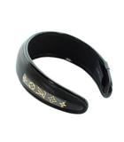 M77396 ヘッドバンド クルーザー カチューシャ ヘアアクセサリー ロゴ レザー 黒 ブラック ■GY18 /MQ ■OH