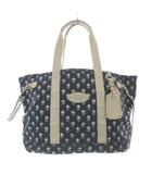 コーチ COACH トートバッグ デニム フラワー 総柄 ハンドバッグ 紺 ネイビー F35187 /SR ■GY42