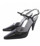 グッチ GUCCI パンプス レザー ストラップ ハイヒール 36.5 黒 ブラック /SR ■GY18