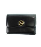 セリーヌ CELINE クラッチバッグ セカンドバッグ レザー キャリッジ ロゴ 馬車 ゴールド金具 黒 ブラック ■GY11 /MQ ■OH