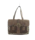 コーチ COACH 7065 ショルダーバッグ ハンド シグネチャー レザー キャンバス 茶 ブラウン ■GY18 /MQ
