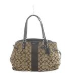 コーチ COACH F28501 トートバッグ ハンド キャンバス レザー シグネチャー ロゴ 茶 ブラウン ■GY18 /MQ