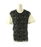 ルイヴィトン LOUIS VUITTON Tシャツ カットソー 半袖 レース 36 ブラック ホワイト /DF ■GY18