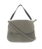ケイトスペード KATE SPADE ショルダーバッグ ハンドバッグ 2way レザー ロゴ グレー 白 ホワイト /SR ■GY18