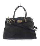 マイケルコース MICHAEL KORS ハンドバッグ ショルダーバッグ レザー 革 ベルト装飾 ゴールドカラープレートロゴ 2way 黒 ブラック /SR