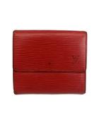 ルイヴィトン LOUIS VUITTON エピ ポルト モネ ビエ カルト クレディ 財布 二つ折り レザー Wホック ロゴ 赤 レッド /XZ ■GY18