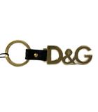 ディー&ジー ドルガバ ドルチェ&ガッバーナ D&G キーホルダー キーリング バッグチャーム ロゴ ゴールド金具 ゴールド色 黒 ブラック /XZ ■GY18