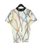 ルイヴィトン LOUIS VUITTON マルチカラー チェーン プリント Tシャツ 半袖 カットソー 総柄 XS 白 ホワイト /MW ■GY18