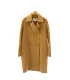 マックスマーラ MAX MARA 白タグ ウール カシミヤ ダブル ロング コート アウター ベージュ 36 ■GY18