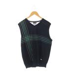 バーバリーゴルフ BURBERRY GOLF ベスト Vネック L ネイビー ミントブルー オフホワイト /DO ■GY18