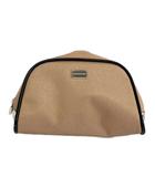 バーバリー BURBERRY ポーチ 化粧ポーチ キャンバス ノバチェック ロゴプレート ベージュ 黒 ブラック /XZ ■GY18