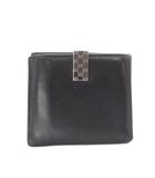 グッチ GUCCI 財布 二つ折り レザー 本革 黒 ブラック ロゴ金具 無地 /RI ■OS ■GY18 ■OH