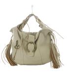 トフ&ロードストーン TOFF&LOADSTONE ハンドバッグ フリンジ バックル レザー ライトグレー /YO8