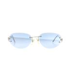 ブルガリ BVLGARI サングラス 眼鏡 めがね リムレス ロゴ グレー 58□16 青 ブルー ■GY18 /MQ ■OH