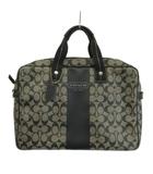 コーチ COACH ビジネスバッグ ブリーフケース PVC レザー シグネチャー ロゴ 黒 ブラック F70592 /XZ ■GY18