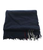 バーバリー BURBERRY ひざかけ ウール フリンジ チェック柄 75cm×130cm 紺 /MI ■GY18