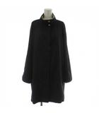 バーバリー ロンドン BURBERRY LONDON スプリングコート M 黒 ブラック スタンドカラー 長袖 チェック柄 ミドル丈  01108-04 /GG ■GY18