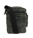 コーチ COACH ヘリテージ ストライプ シグネチャー ショルダーバッグ PVC レザー ロゴ 黒 ブラック F70589 /XZ ■GY18