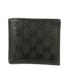 グッチ GUCCI GGインプリメ 財布 二つ折り PVC レザー 総柄 黒 ブラック /XZ ■GY18