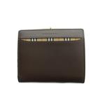 バーバリー BURBERRY 二つ折り財布 ウォレット ロゴ レザー がま口 茶 ブラウン ■GY11 /MQ