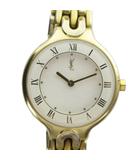 イヴサンローラン YVES SAINT LAURENT 5421-H08061Y 腕時計 ウォッチ クォーツ 白文字盤 ローマン ゴールド色 ■GY18 /MQ