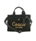 コーチ COACH 2WAY ショルダーバッグ トートバッグ キャンバス 黒 CP158 /MI ■GY42