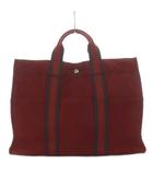 エルメス HERMES フールトゥMM トートバッグ ハンドバッグ キャンバス ボルドー /YO20 ■OH