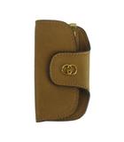 グッチ GUCCI キーケース レザー 3連 インターロッキングG ゴールド金具 茶色 ブラウン /XZ ■GY11