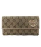 グッチ GUCCI ラブリーハート 長財布 2つ折り GGキャンバス ベージュ 251861・0959 /YO27 ■OH