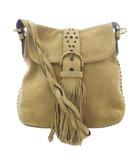 コーチ COACH ショルダーバッグ スエードレザー フリンジ フラップ 茶色 ブラウン 9484 /SR ■GY42