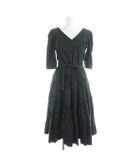 シャネル CHANEL ワンピース ロング 半袖 ギャザー 綿 36 黒 ブラック /MW ■GY42